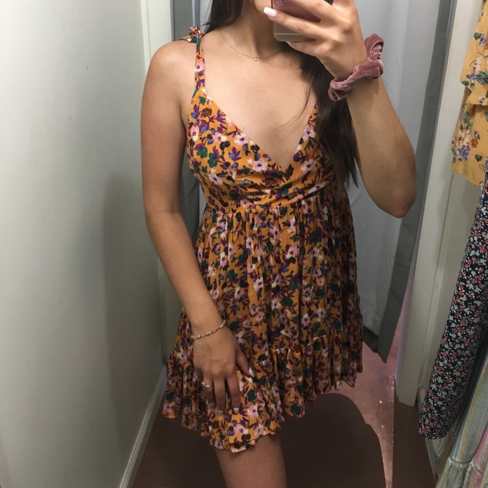 Yellow floral dress